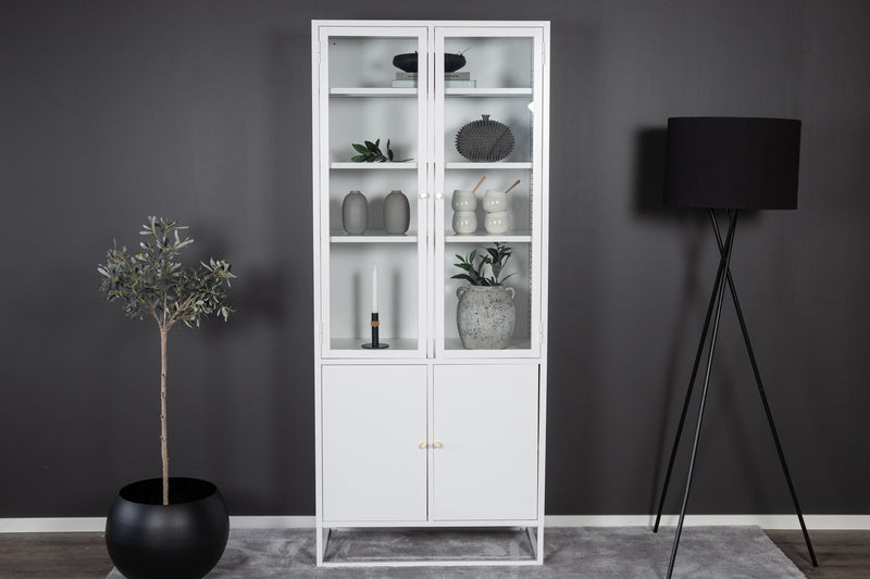 Venture Home - Bakal Vitrineskab, hvid metal, 190x80x41cm