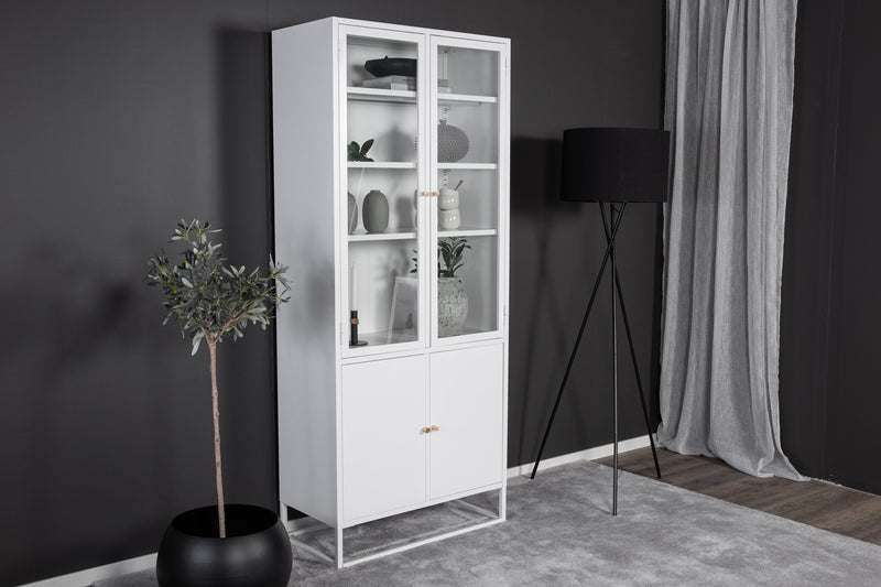 Venture Home - Bakal Vitrineskab, hvid metal, 190x80x41cm