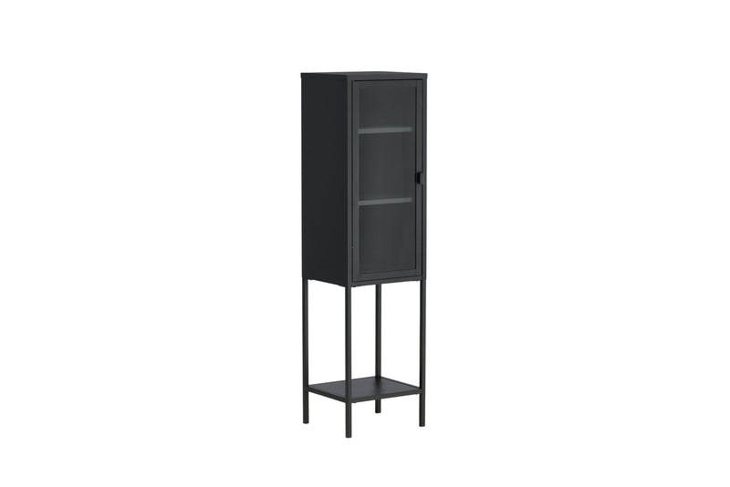 Venture Home - Misha - Smalt vitrineskab, sort, 150x40x35cm