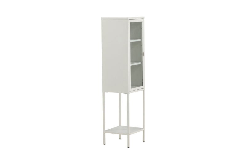 Venture Home - Misha skab – Hvid stål med glasdør – 35×150×41 cm