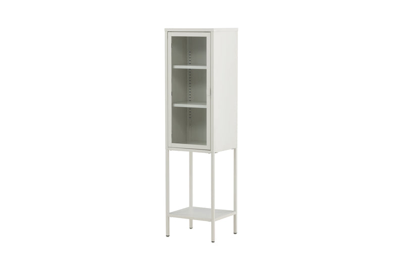 Venture Home - Misha skab – Hvid stål med glasdør – 35×150×41 cm