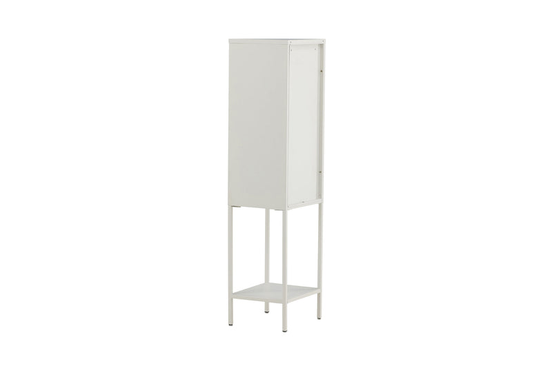 Venture Home - Misha skab – Hvid stål med glasdør – 35×150×41 cm
