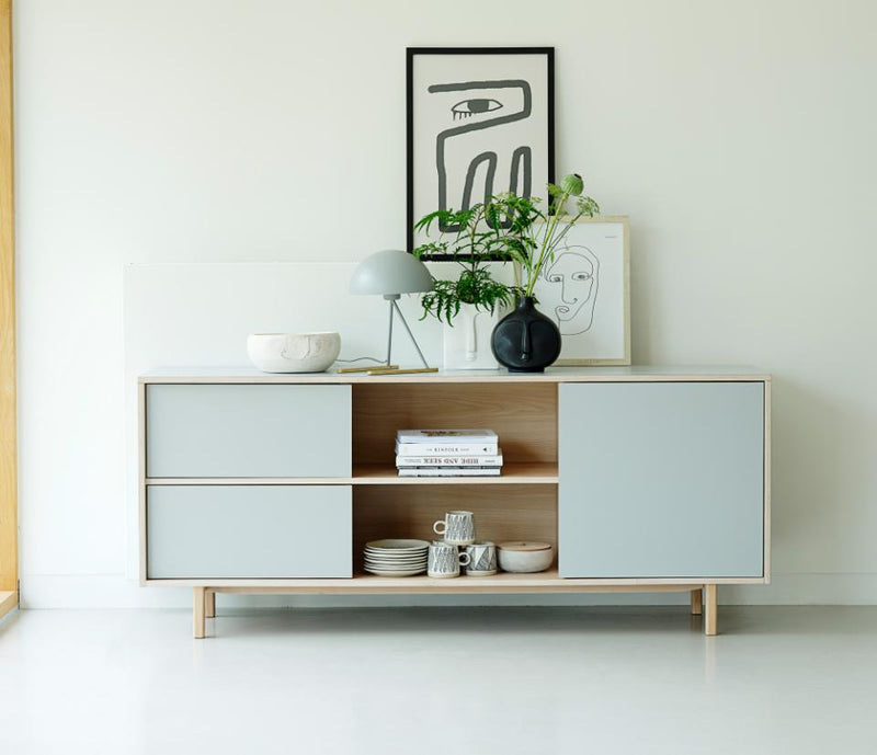 Bilbao skænk, hvid grå, 180x75x45cm