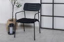 Venture Home Nicke Dining Chair W. Armrest 2-pack - Black Steel - Bolig og Haven