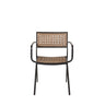 Venture Home Paola Dining Chair 4-pack - Black Steel / Nature Wicker / Black Cushion - Bolig og Haven