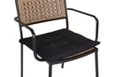Venture Home Paola Dining Chair 4-pack - Black Steel / Nature Wicker / Black Cushion - Bolig og Haven