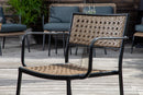Venture Home Paola Dining Chair 4-pack - Black Steel / Nature Wicker / Black Cushion - Bolig og Haven