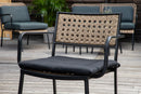 Venture Home Paola Dining Chair 4-pack - Black Steel / Nature Wicker / Black Cushion - Bolig og Haven