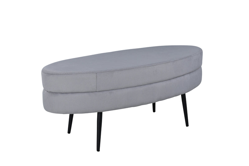Venture Home Otto puf – Grå manchester – 100×40×41 cm