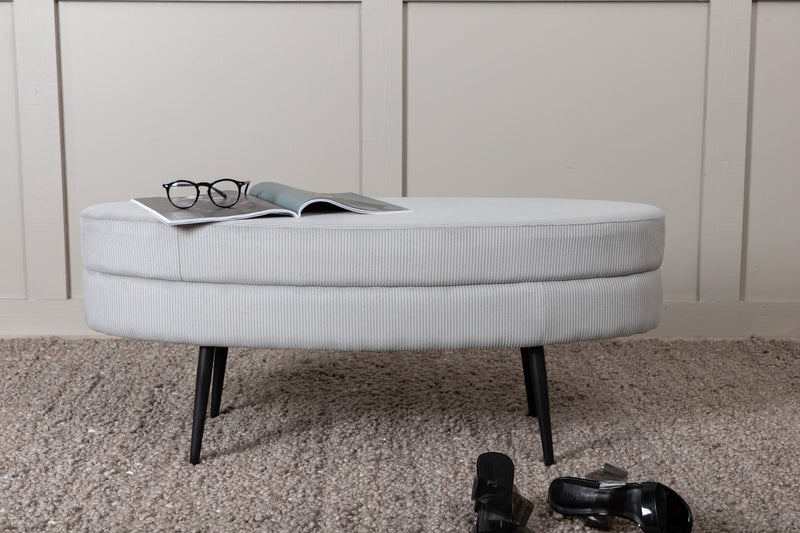 Venture Home Otto puf – Grå manchester – 100×40×41 cm