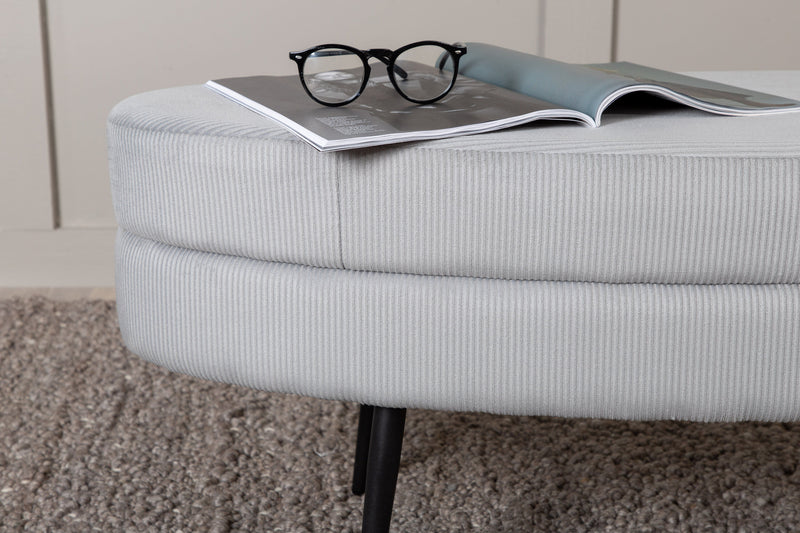 Venture Home Otto puf – Grå manchester – 100×40×41 cm