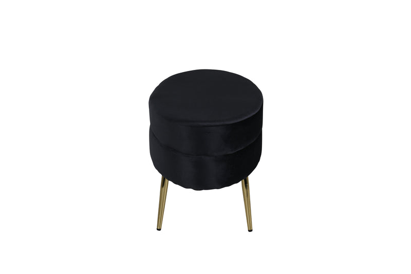 Venture Home Otto puf – Sort fløjl med messingben – 100×40×41 cm