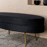 Venture Home Otto puf – Sort fløjl med messingben – 100×40×41 cm - Bolig og Haven