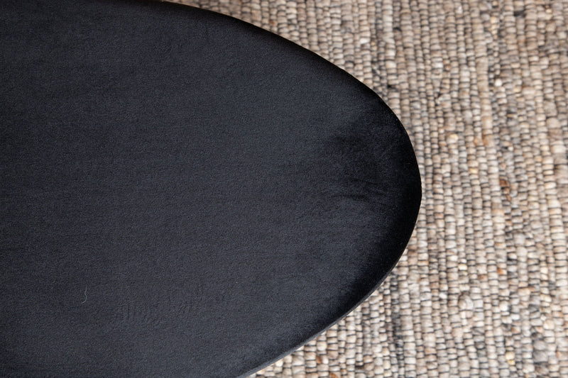 Venture Home Otto puf – Sort fløjl med messingben – 100×40×41 cm