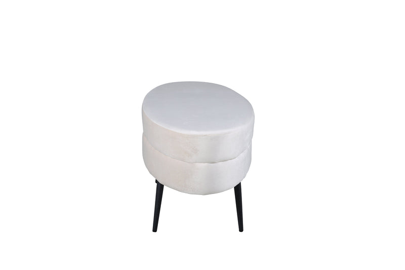 Venture Home - Otto puf – Beige fløjl med sorte stålben – 100×40×41 cm