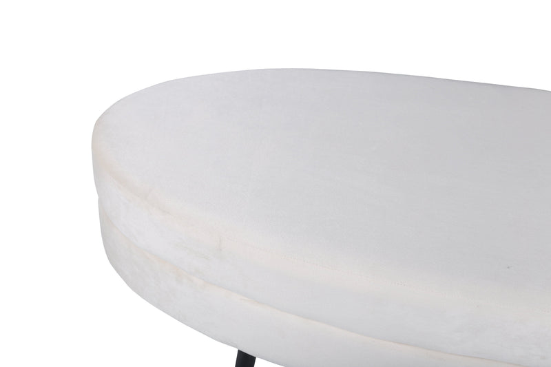 Venture Home - Otto puf – Beige fløjl med sorte stålben – 100×40×41 cm