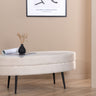 Venture Home - Otto puf – Beige fløjl med sorte stålben – 100×40×41 cm - Bolig og Haven