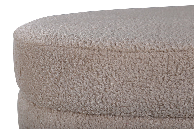 Venture Home Otto puf – Sort / Beige teddy – 100×40×41 cm