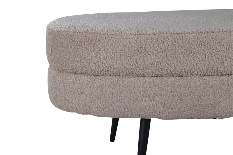 Venture Home Otto puf – Sort / Beige teddy – 100×40×41 cm