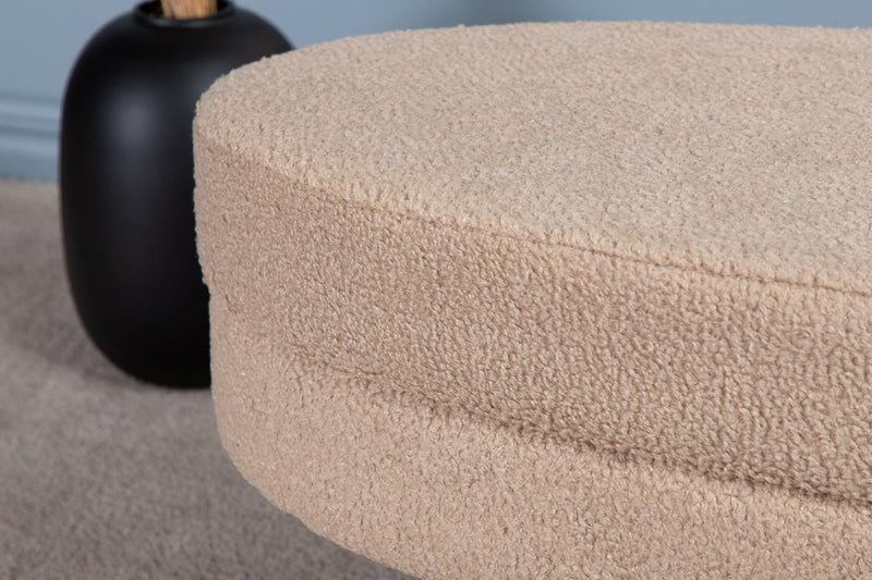 Venture Home Otto puf – Sort / Beige teddy – 100×40×41 cm