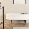 Venture Home - Otto puf – Benhvid teddy med sorte stålben – 100×40×41 cm - Bolig og Haven