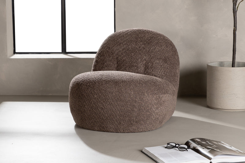 Venture Home - Omaha loungestol – Mørkegrå boucle – 65×84×61 cm