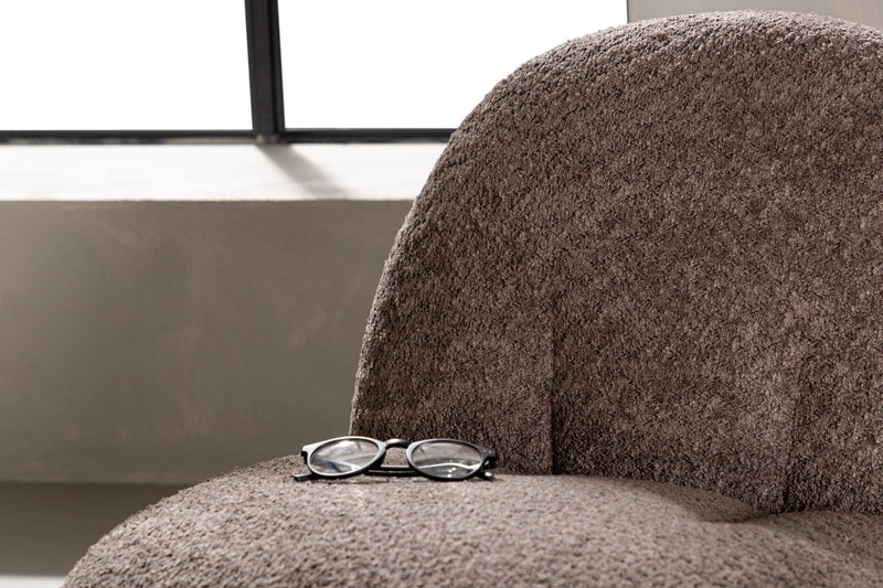 Venture Home - Omaha loungestol – Mørkegrå boucle – 65×84×61 cm