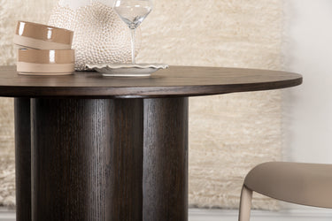 Venture Home - Olivia Rundt Spisebord – Mocca MDF med finer, Ø110 cm
