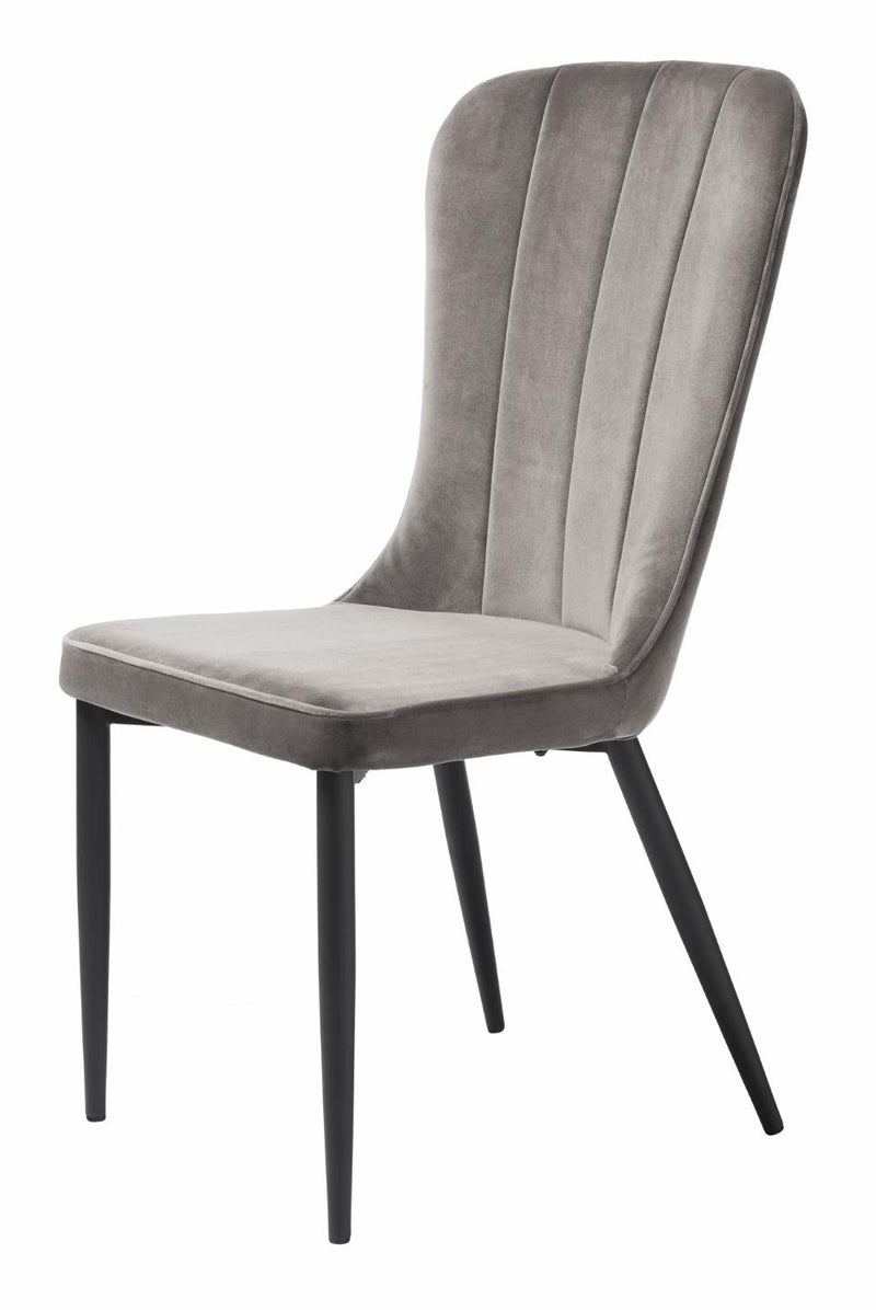 Hudson Spisebordsstol, Grå Velour, 52x61x99 cm, Sæt af 2
