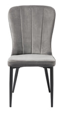 Hudson Spisebordsstol, Grå Velour, 52x61x99 cm, Sæt af 2