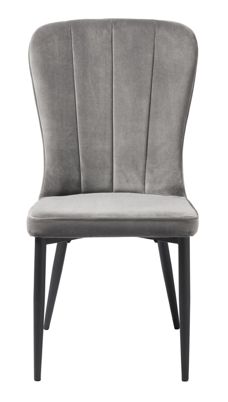 Hudson Spisebordsstol, Grå Velour, 52x61x99 cm, Sæt af 2