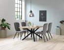 Hudson Spisebordsstol, Grå Velour, 52x61x99 cm, Sæt af 2