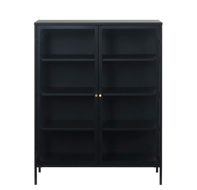 Carmel Skab Sort - Moderne Opbevaringsskab med Glaslåger