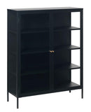 Carmel Skab Sort - Moderne Opbevaringsskab med Glaslåger