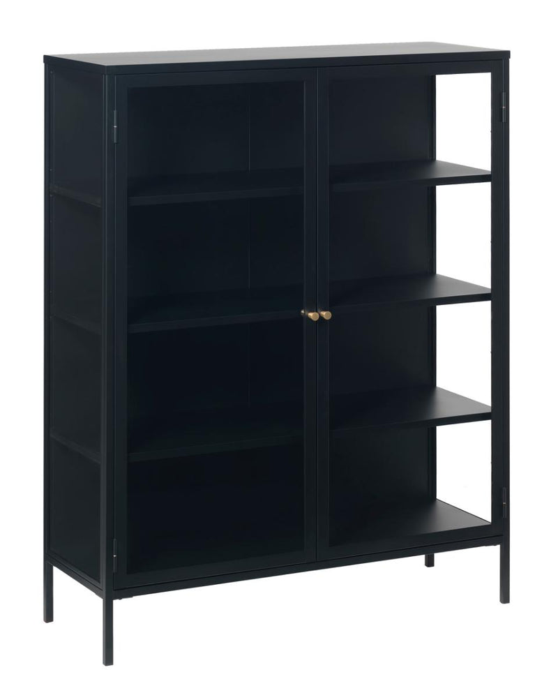 Carmel Skab Sort - Moderne Opbevaringsskab med Glaslåger