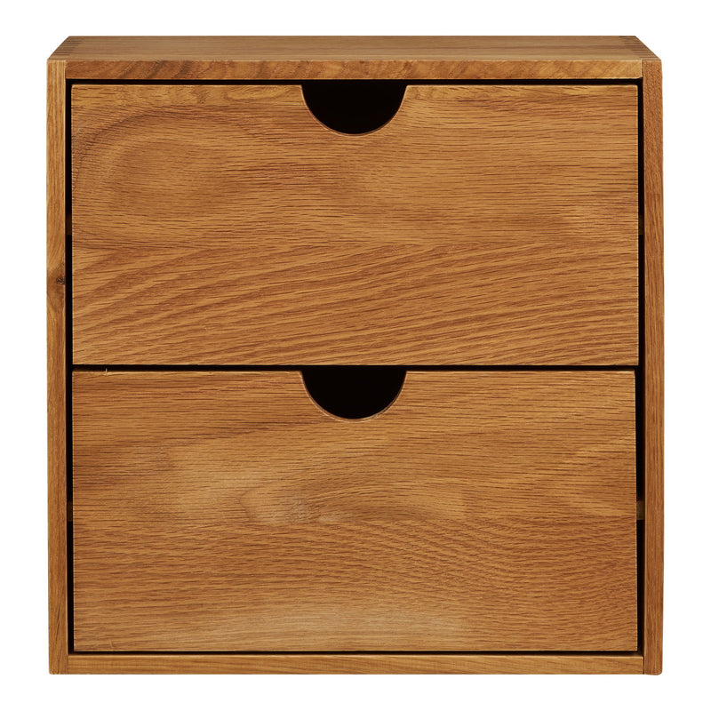 House Nordic - Townsville væghylde med skuffer – Eg – 18×30×30 cm