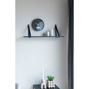 House Nordic - Forno Hylde - sort med sorte læderstropper, 80x20 cm