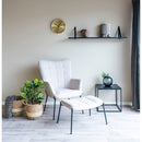 House Nordic - Forno Hylde - sort med sorte læderstropper, 120x20 cm