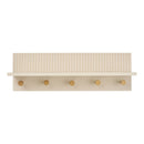 House Nordic - Rocca væghylde med knager – Beige – 50×12×16 cm