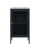 Carmel Skænk 45 cm - Sort Metal med Glaslåge