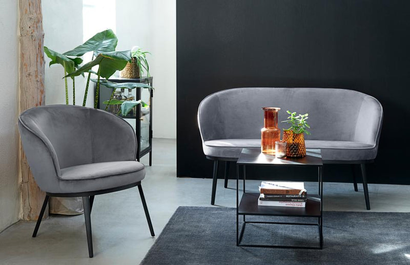 Carmel Skænk 45 cm - Sort Metal med Glaslåge