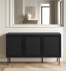 Pensacola Skænk, Sort Melamin, 140x40x80 cm
