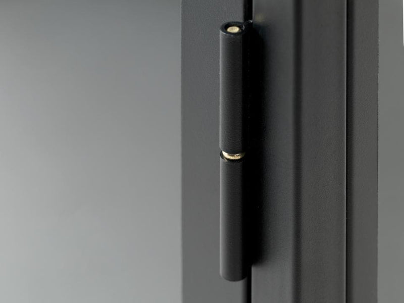 Carmel TV-bord - Sort Metal med Glaslåger, 132x40x52cm