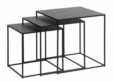 Pebble Sideborde, Sort Metal, Sæt af 3, 40-50 cm