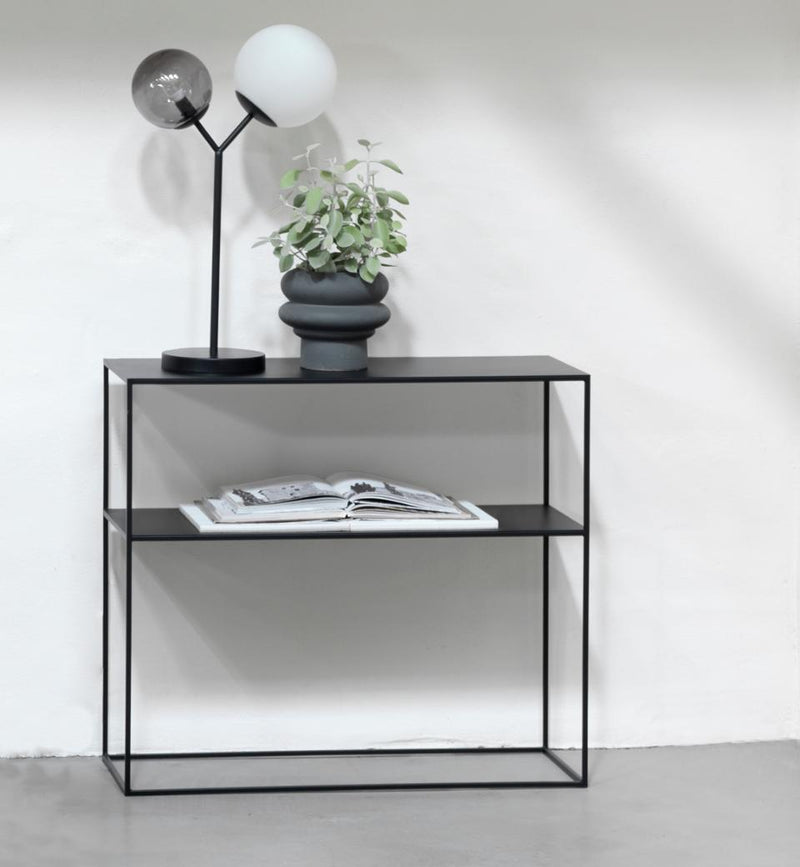 Pebble Konsolbord, Sort Metal, 90x35x80 cm