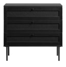 Pensacola Kommode, Sort Melamin, 80x40x75 cm, 3 Skuffer