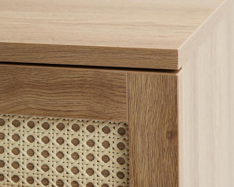 Pensacola Kommode, Melamin Egetræs-Look, 80x40x75 cm, 3 Skuffer