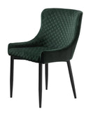 Ottowa Spisebordsstol, Grøn Velour, 53x62x82 cm, Sæt af 2