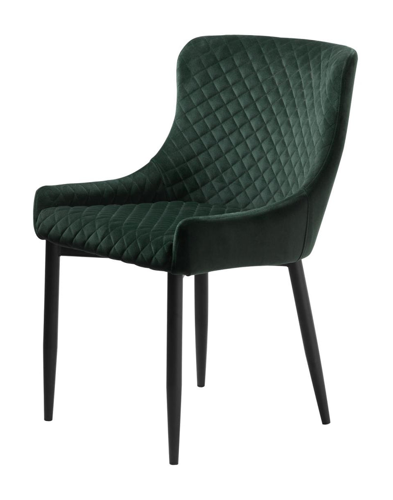 Ottowa Spisebordsstol, Grøn Velour, 53x62x82 cm, Sæt af 2