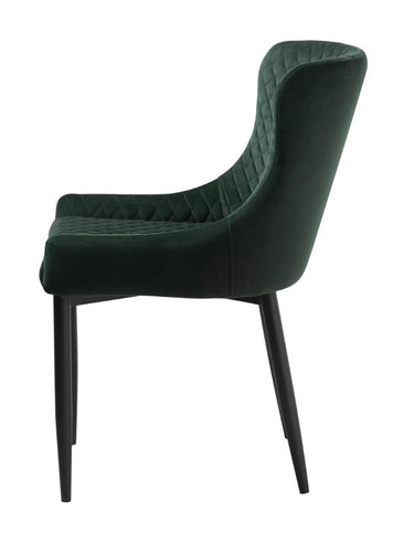 Ottowa Spisebordsstol, Grøn Velour, 53x62x82 cm, Sæt af 2